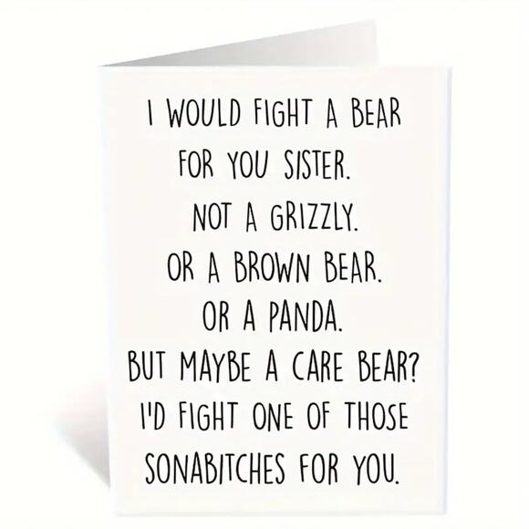 Birthday or Sisters Day Card - 8" x 5" - Picture 3 of 5